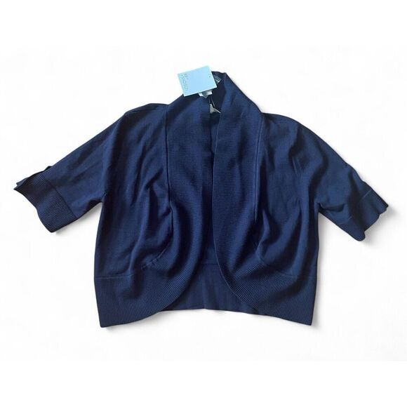 89Th + Madison Women’s S Cardigan Open Front 3/4 Sleeves Blue New With Tag - Picture 1 of 6